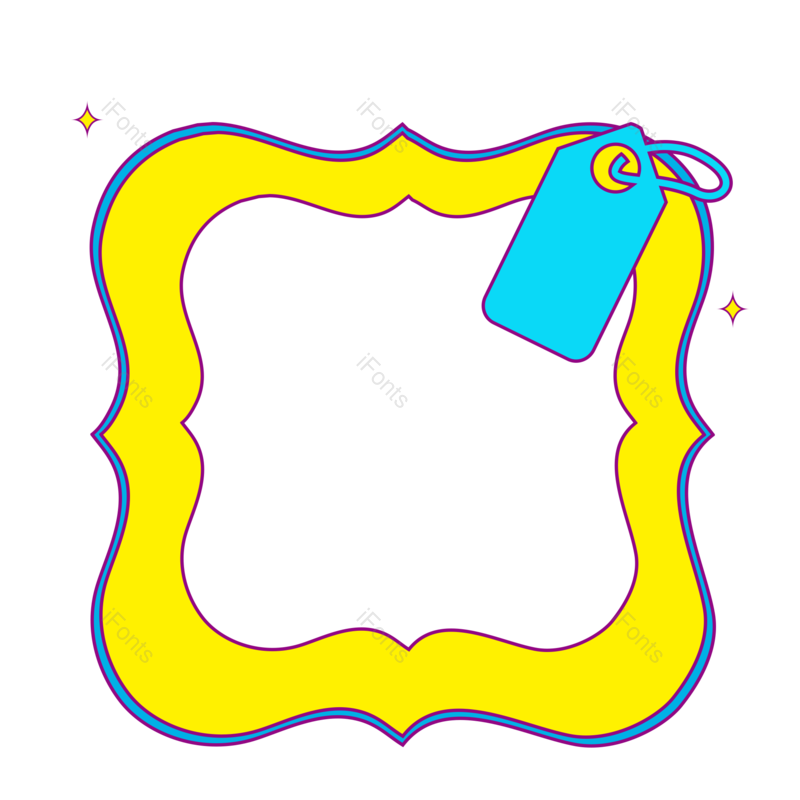 边框图片,卡通元素,吊牌PNG,星星免抠素材